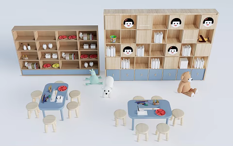 Modern Children's Tables and Chairs Children's Furniture Children's Accessories 3d model