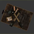 Military Grenades Crossed On Old Wooden Crate With Vintage Labels And Storage Markings