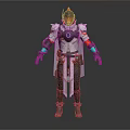 Futuristic Game Movie Character With White Red Armor Blue Accents And Detailed Helmet Design