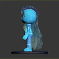 Blue Transparent Game Movie Character With Big Eyes Yellow Star And Blue Display Base