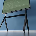 Hanging Display Stand with Electronic Whiteboard Blue Background and Text 3d model