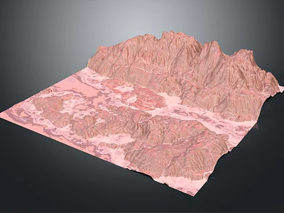 3D Mountainous Terrain Model With Detailed Elevated Features And Landscape Structure 3d model