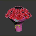 Bright Red Carnations Bouquet in Pink Wrapping with Yellow Ribbon Bow