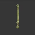 Classical Architectural Column with Intricate Carvings Ornate Base and Capital