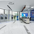 Modern China Telecom Service Hall Interior With Self service Terminals Service Counter And Large Screen