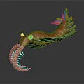 Vibrant Orange Pink Fantasy Creature With Large Claws Yellow Eyes And Segmented Body