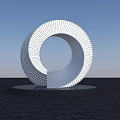 Future Architecture Innovative Spiral Structure Modern Design White Material and Circular Base 3d model