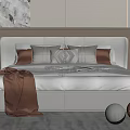Modern Cozy Bedroom Interior Design With Comfortable Bed Multiple Pillows Brown Blanket And Decorative Rug
