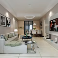 Modern Living Dining Room Interior Design With Sofa TV Wall And Dining Table Chairs