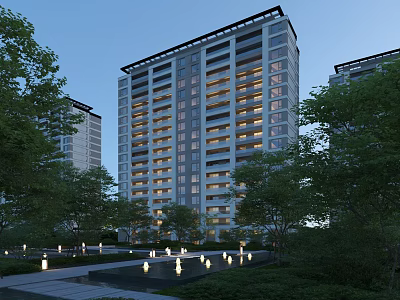 Modern Residential Building 3d model