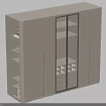 Modern Wardrobe Design With Sliding Glass Doors Wooden Shelves And Storage Drawers