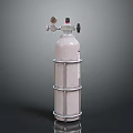 White Gas Cylinder With Metal Ring Stand And Top Valve Gauge