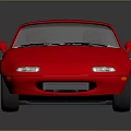 Red Convertible Car With Black Top White Wheels And Sleek Shiny Body Design