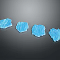 Four Stylish Ice Blue Pendants With Ice Shaped Design On Black Background