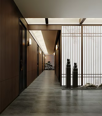 New Chinese Zen Corridor 3d model
