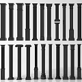 Black Decorative Columns With Various Architectural Designs And Decorative Styles 3d model