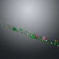 Colorful Row of Various Plants with Green Grass and Decorative Flowers