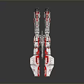 Futuristic Sci-Fi Spaceship Model With White Red Color And Detailed Design