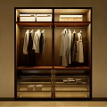 Modern Built in Wardrobe Interior With Hanging Clothes Storage Drawers And White Boxes