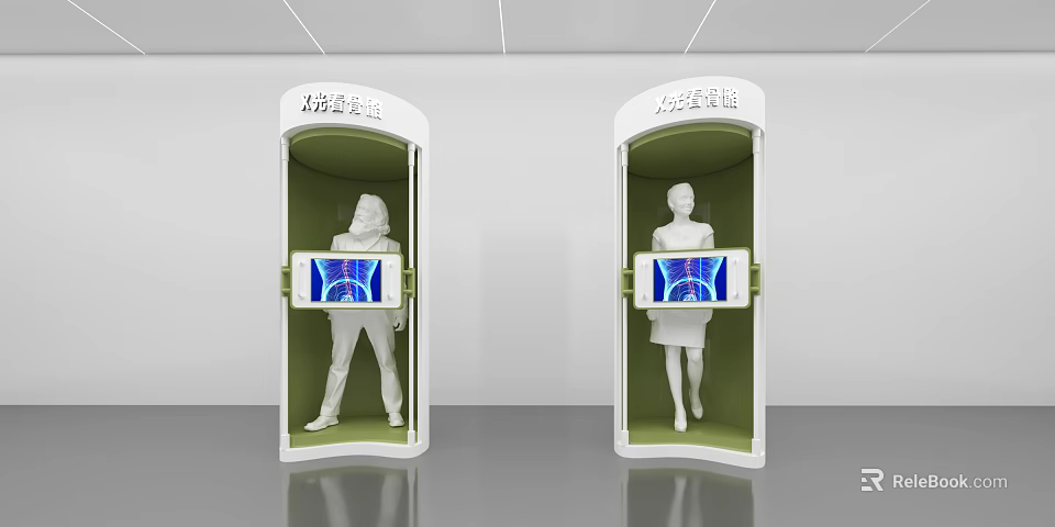 AI Powered Health Detection Medical Device With Human Model And Detection Screen For Health Check 3d model 