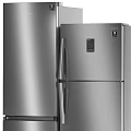 Stainless Steel Refrigerator Freezer With Double Door Sleek Design And Digital
