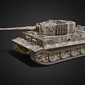 Detailed Military Tank With Camouflage Paint Number 22 Tracks And Cross Symbol