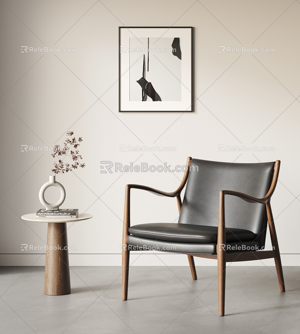 Modern Leisure Chair Emirates Chair Leather Leisure Chair Single Chair Side 3d model