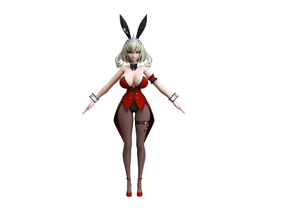 Cartoon Beauty Cartoon Woman Second Dimension Bunny Dancer Game Character Game Character Anime Girl Sexy Beauty 3d model
