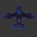Muscular Red Gorilla Game Movie Character With Outstretched Arms And Fierce Expression