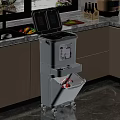 Modern Kitchen Household Trash Can With Double Compartment Recycling Function 3d model