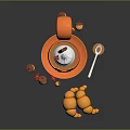 Bread sandwich bread pudding bean paste bread cheese bread big column bar breakfast bread 3d model