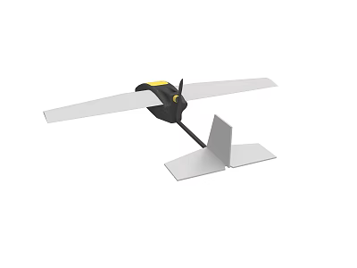 Model Airplane with Black Yellow Fuselage Wings Tail on White Background 3d model