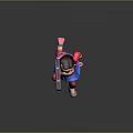 Smiling Game Movie Character Running In Red Sweater Blue Skirt Holding Black Box With Sparkles