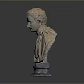 Roman Man Bust Sculpture With Classical Robe Details And Ornate Base