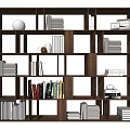 Modern Bookshelf Bookcase Decorative Cabinet 3d model