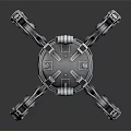Detailed Mechanical Spider Robot With Multiple Metal Legs And Robotic Body
