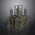 Vintage Industrial Electrical Distribution Box With Metal Frame And Ceramic Insulators