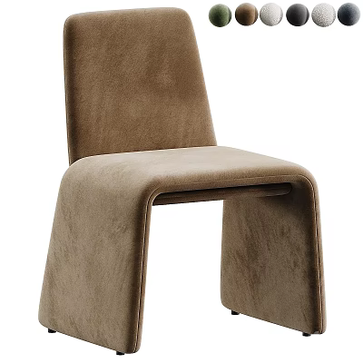 Stylish Modern Brown Velvet Accent Chair With Sleek Lines And Comfortable Design 3d model