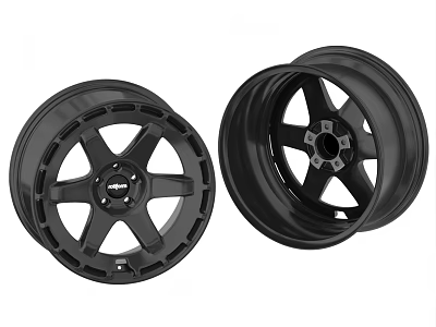 Black Multi Spoke Automotive Wheel Rims With Center Cap And Durable Design 3d model