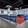 Sports Fitness Indoor Table Tennis Court With DHS Branded Blue Barriers