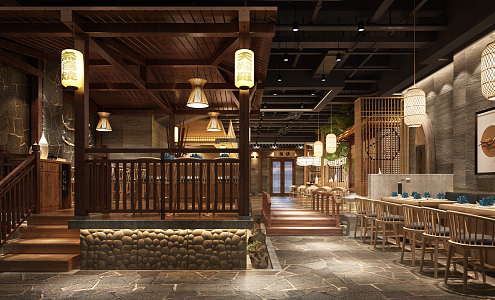 Japanese Restaurant 3d model