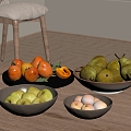 Fruit fruit plate ornaments 3d model