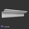 White Decorative Architectural Component With Arrow Carved Design And Trim