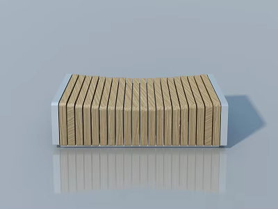 Modern Wooden Hinged Door With Vertical Slats And Metal Frame Design 3d model