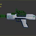 Modern Gun With 2000 Marking White And Black Color Equipped With Scope