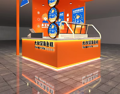 Modern snack bar catering stall 3d model Modern snack bar catering stall 3d model