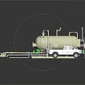 Industrial Storage Tank With Pipeline Control System And White Truck