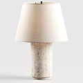 Modern Beige Table Lamp With Linen Shade And Textured Base 3d model
