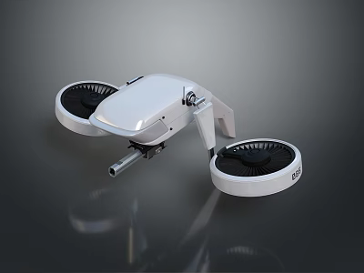 White Space Exploration Drone With Dual Rotors For Cosmic Aerial Missions 3d model