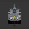 3D Rendered Naval Ship Model With Gray Hull Red Bottom And Deck Equipment